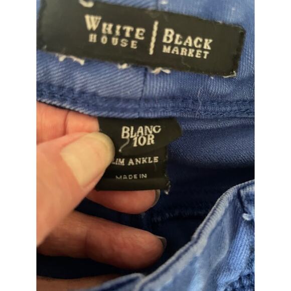 White House Black Market Size 10 Royal Blue Denim‎ Slim Ankle Jeans Pants - Picture 7 of 7